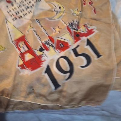1951 calendar handkerchief