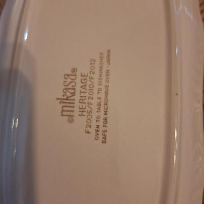 13 pcs Mikasa Heritage plates and butter tray bottom