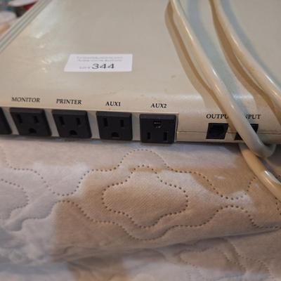 DAK computer power controller- surge protector with on off switches for each plug