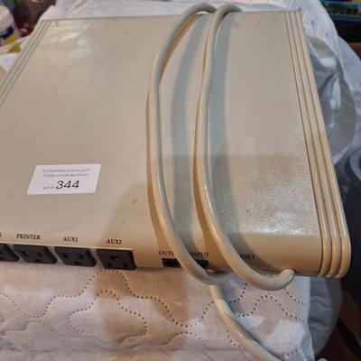 DAK computer power controller- surge protector with on off switches for each plug