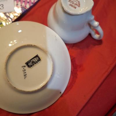 vintage purple violet chintz teacup and saucer- probably mismatched set