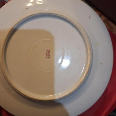 Hira China blue and gold creamer and 2 saucers