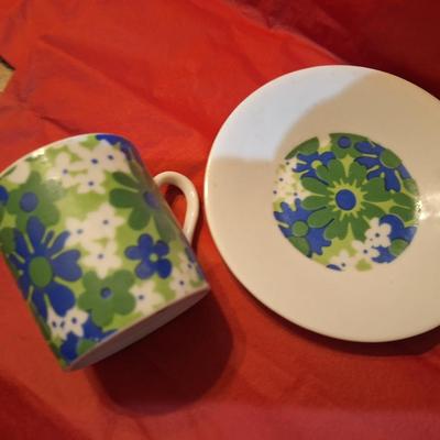 vintage block vista Alegre Portugal capers cup and saucer set