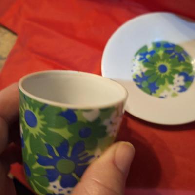 vintage block vista Alegre Portugal capers cup and saucer set