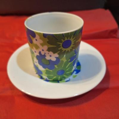 vintage block vista Alegre Portugal capers cup and saucer set