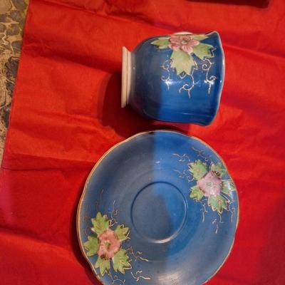 hand painted porcelain demitasse cup and saucer set from Occupied Japan
