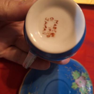 hand painted porcelain demitasse cup and saucer set from Occupied Japan