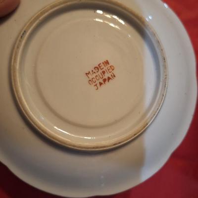 hand painted porcelain demitasse cup and saucer set from Occupied Japan