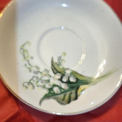vintage bone China Lily of the Valley pattern demitasse cup and saucer set