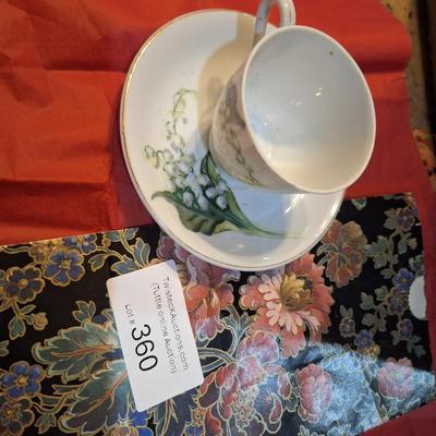vintage bone China Lily of the Valley pattern demitasse cup and saucer set