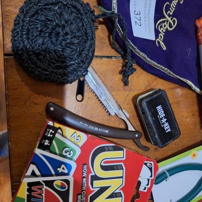 misc. bundle, crown royal bag, paracord, uno game and more