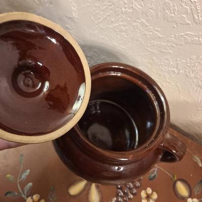vintage stoneware beanpot