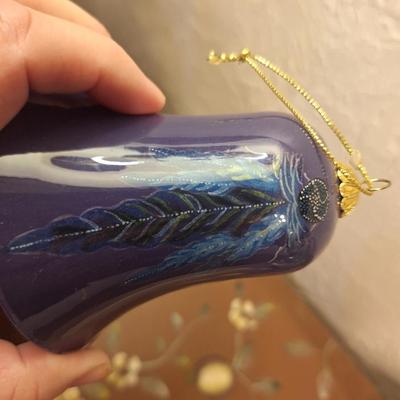 reverse hand painted ornament by Bill Rabbit