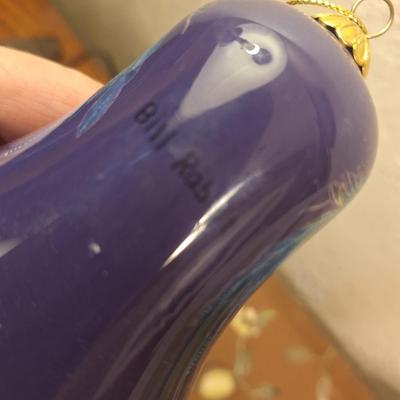 reverse hand painted ornament by Bill Rabbit