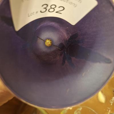 reverse hand painted ornament by Bill Rabbit