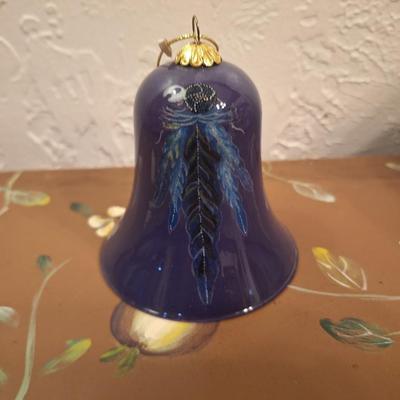 reverse hand painted ornament by Bill Rabbit