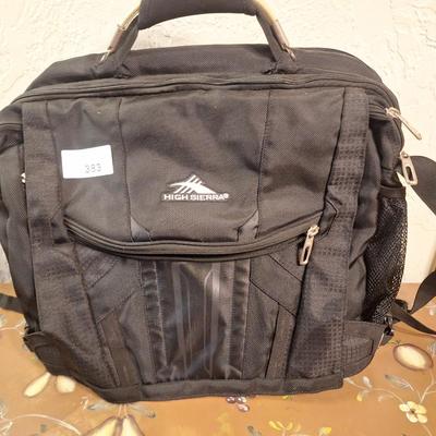 black high Sierra messenger bag- heavy duty to protect a laptop or other technology
