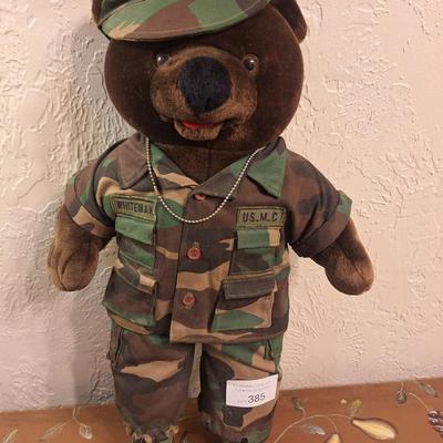 Bear forces of America military teddy in camo uniform- USMC