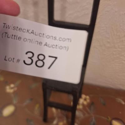 cast iron mini ladder back chair