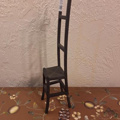 cast iron mini ladder back chair