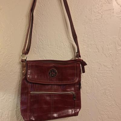 Relic handbag - red croc pattern man made materials