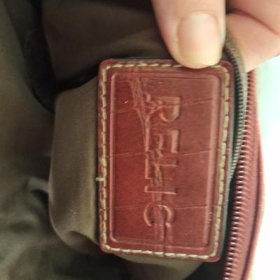 Relic handbag - red croc pattern man made materials