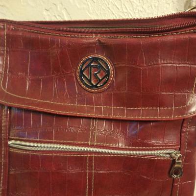 Relic handbag - red croc pattern man made materials