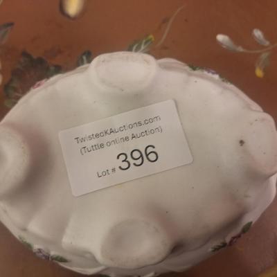 porcelain bisque trinket box rose pattern