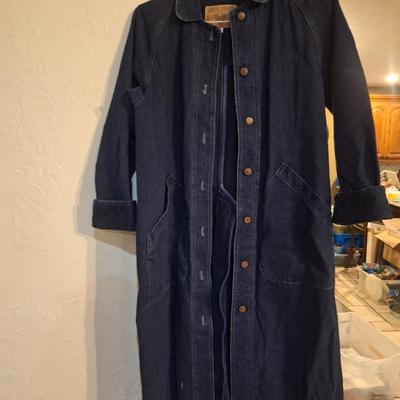 Gotcha covered jeansware blue denim duster coat- size small