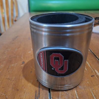 Oklahoma Sooners OU stainless steel koozie