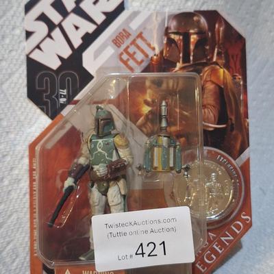 Hasbro Star Wars 30th Anniversary Saga Legends Boba Fett action figure.  New in package