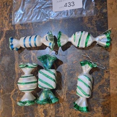 candy shaped glass Christmas ornaments
