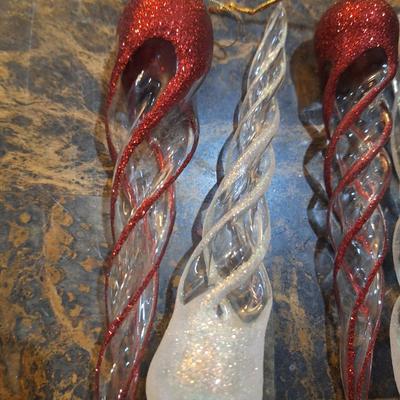 glass spiral icicule Christmas ornaments