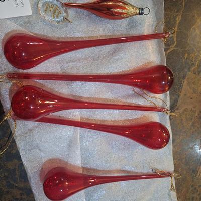 blown glass teardrop ornament