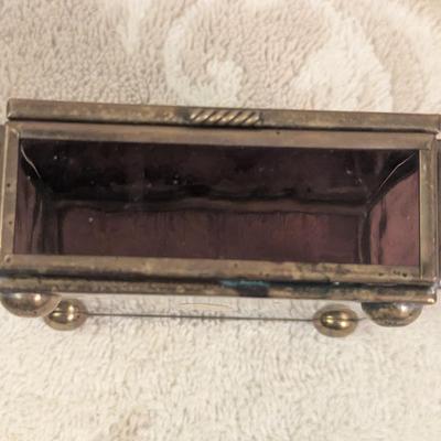 Enecso glass trinket box with tiffany style design