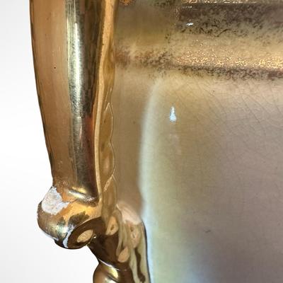 Porcelain Covered Center Urn with Hand-Painted Floral Decoration (See Description)