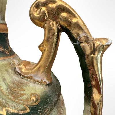 Porcelain Covered Center Urn with Hand-Painted Floral Decoration (See Description)