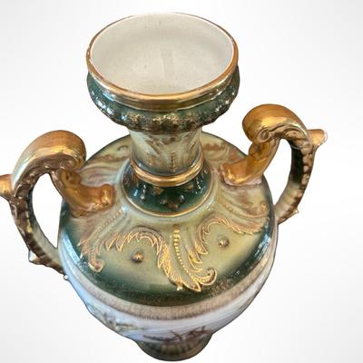 Porcelain Covered Center Urn with Hand-Painted Floral Decoration (See Description)