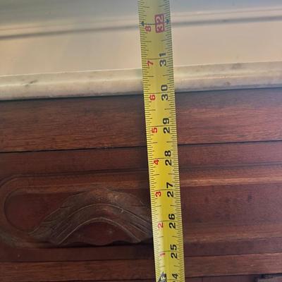 Vintage Wooden Washstand Cabinet on Casters