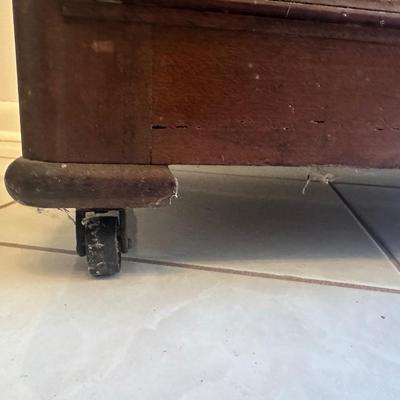 Vintage Wooden Washstand Cabinet on Casters