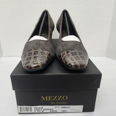 Mezzo By Vaneli Rickie Grey Dress Pumps Womens Size 6 1/2 M With Box