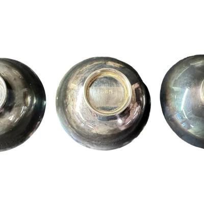 Sale Photo Thumbnail #337: [91g] These Meiji Period salt cellars are marked on the base. The marking translates to pure silver. The Niton XRF precious metals analyzer shows .999 silver, although this should be understood as a predictor, or lab result. Made by Mitsukoshi, which was 