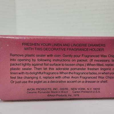 Avon Pampered Piglet Ceramic Pomander With Original Box Vintage Avon Collectible