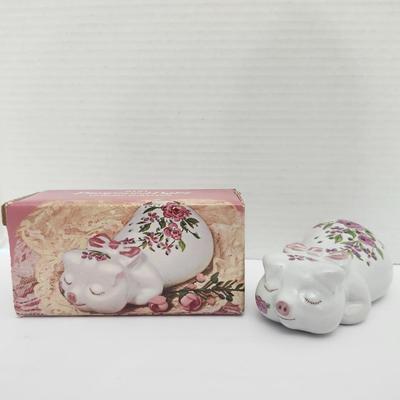 Avon Pampered Piglet Ceramic Pomander With Original Box Vintage Avon Collectible