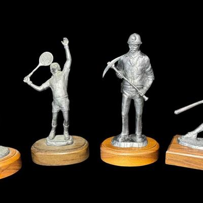 Sale Photo Thumbnail #352: NOS. Includes Peter Jr., Tennis Player “Wayne,” The American’s “Jason,” and Mitch. Total of four pieces. There is storage related wear, and some patina. Measurement of tallest: 10”H. [SR]