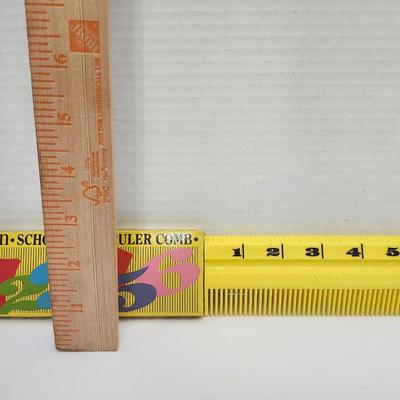 Avon School Days Ruler Comb Yellow Plastic Alphabet Back Vintage Avon Desk Comb With Original Box