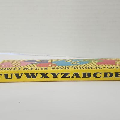Avon School Days Ruler Comb Yellow Plastic Alphabet Back Vintage Avon Desk Comb With Original Box