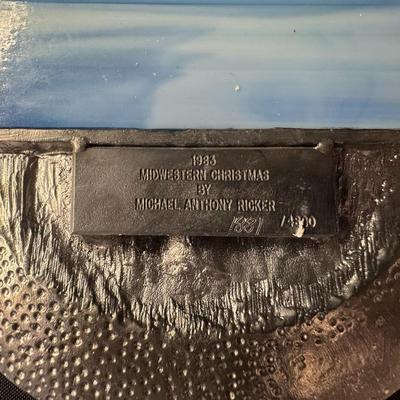 Sale Photo Thumbnail #370: NOS. From 1982, 1983(x2), and 1984.  Includes Midwestern Christmas, Mother’s Day, and more. Total of four plates. Each plate has a colored glass insert. The boxes have storage related wear. Measurement: 8” Diameter (each). [SR]