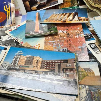 Sale Photo Thumbnail #31: Prohibito El Paso! Cook books, post cards, collection of unused vintage cat them Christmas cards, resin 1970 spoon holders with dried plants. Brochures, 1960's kids artwork. Classic wrapping paper sheets.1940s 1950s humorous cards, brochures.