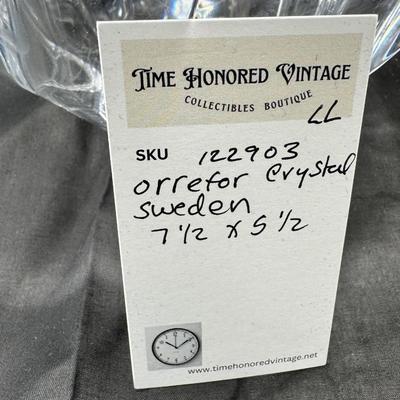 Sale Photo Thumbnail #57: SIGNED & NUMBERED BY LARS HELLSTEN ORREFORS CRYSTAL CENTERPIECE BOWL SIGNED  NUMBERED  LARS HELLSTEN heavy faceted Absolutely stunning Swedish crystal bowl signed and numbered by artist Lars Hellsten for Orrefors Crystal.  Large bowl could be used as a ce